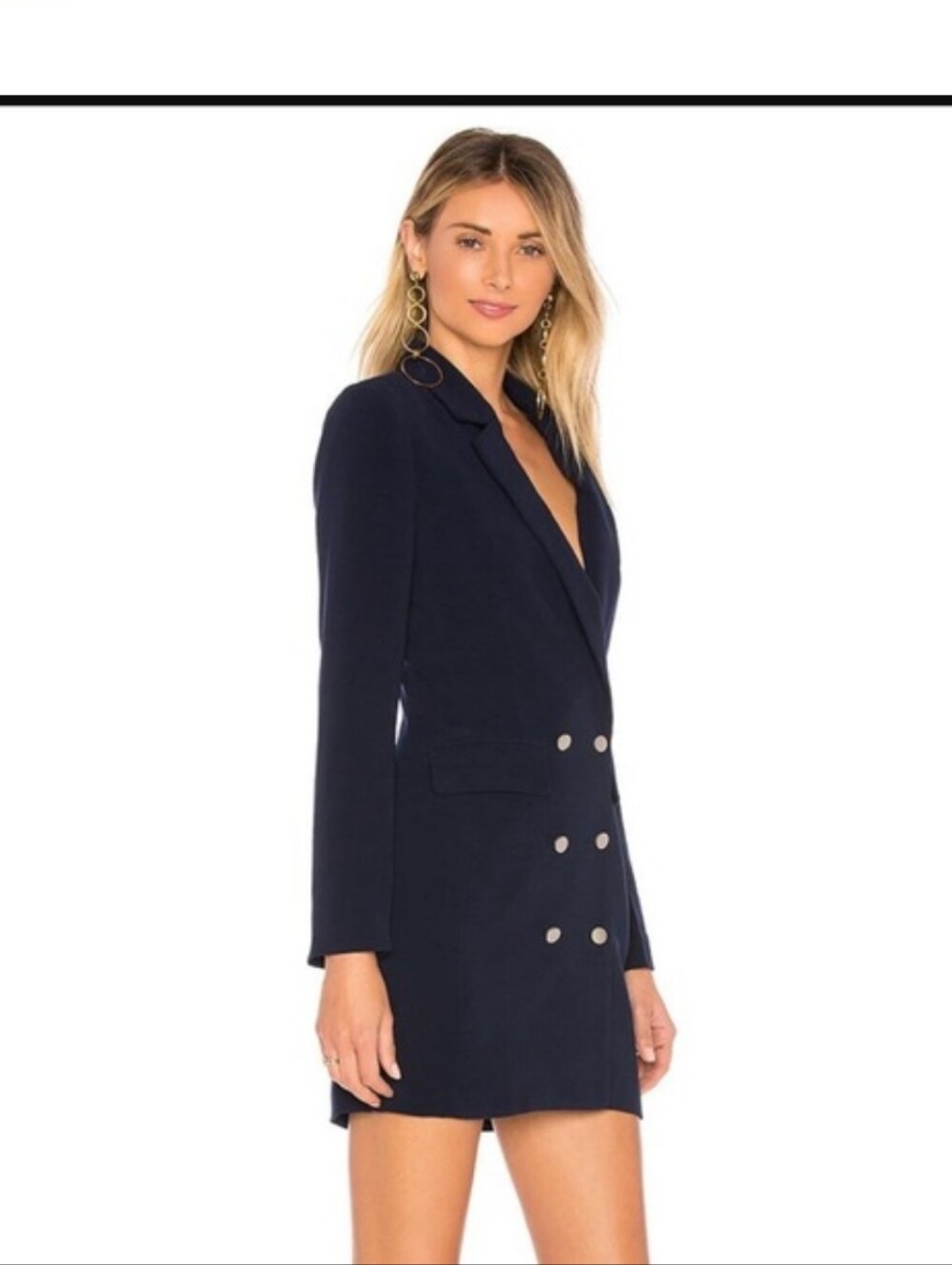 Superdown Madeline Navy Blue Double Breasted Blazer Dress Size Medium NWT